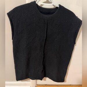 Black Sleeveless Knit Sweater Vest | Size L